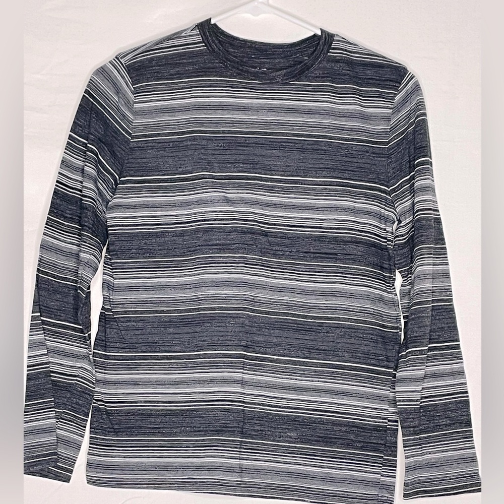 Urban Pipeline Boys Black & White Stipe Long Sleeve T-shirt